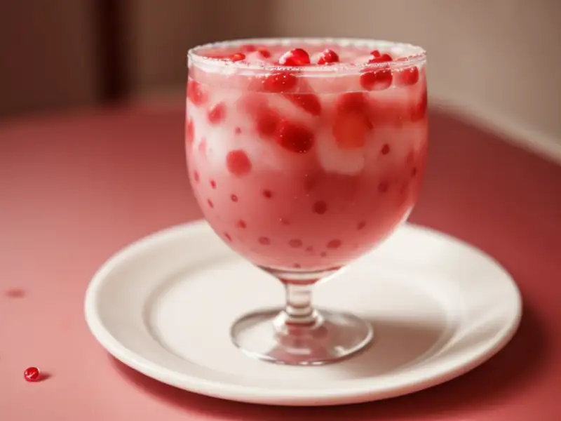 Cocktail aus Banane, Erdbeere und Granatapfel