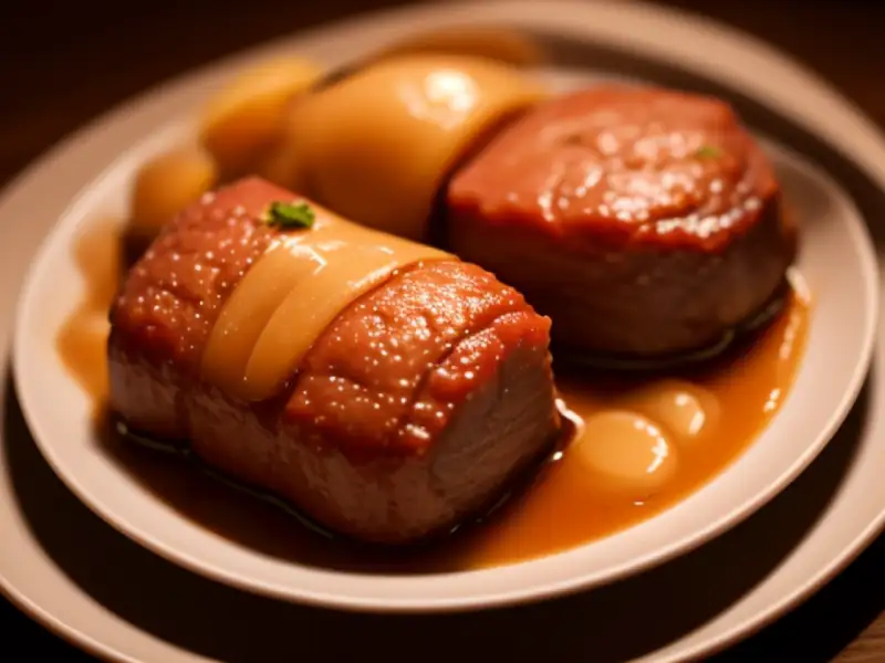 Hong shao rou, rot geschmortes chinesisches Schweinefleisch