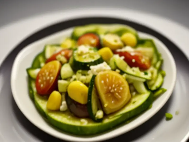 Griechischer Salat aus gegrillten Auberginen