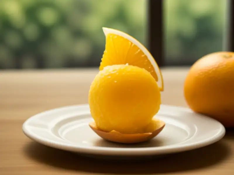 Orangensorbet ohne Eismaschine